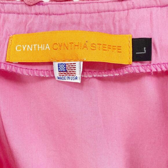 CYNTHIA STEFFE Pink V-Neck 3/4 Sleeve Blouse - Picture 2 of 9